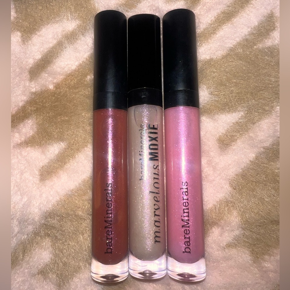 Bareminerals Moxie Plumping Lip Gloss Trio RARE and Discontinued shades 👄✨